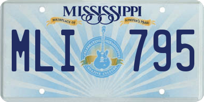 MS license plate MLI795