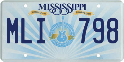MS license plate MLI798