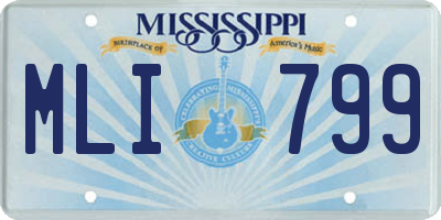 MS license plate MLI799