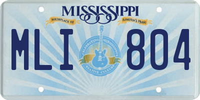 MS license plate MLI804