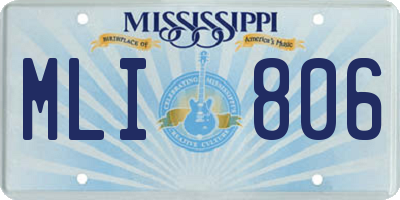 MS license plate MLI806