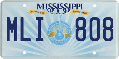 MS license plate MLI808