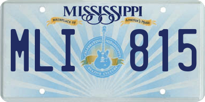 MS license plate MLI815
