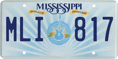 MS license plate MLI817