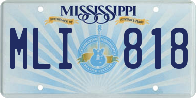 MS license plate MLI818