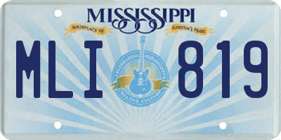 MS license plate MLI819
