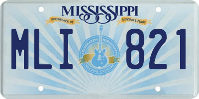 MS license plate MLI821
