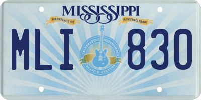MS license plate MLI830