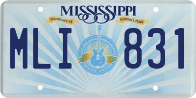 MS license plate MLI831