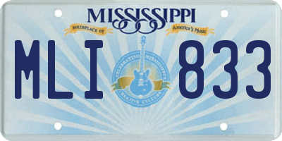 MS license plate MLI833
