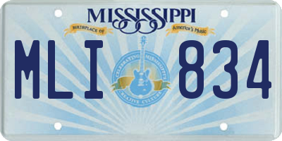 MS license plate MLI834