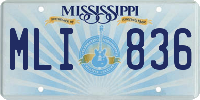 MS license plate MLI836