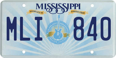 MS license plate MLI840