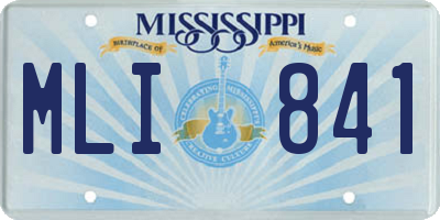 MS license plate MLI841