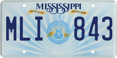 MS license plate MLI843