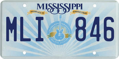 MS license plate MLI846