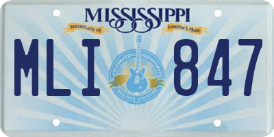 MS license plate MLI847