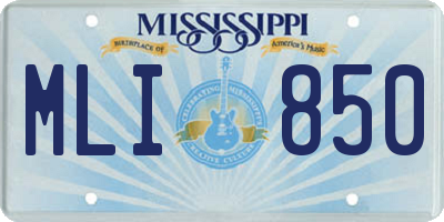 MS license plate MLI850
