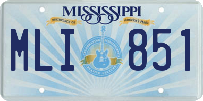 MS license plate MLI851