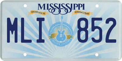 MS license plate MLI852