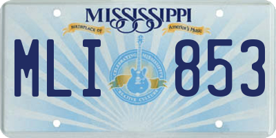 MS license plate MLI853