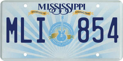 MS license plate MLI854