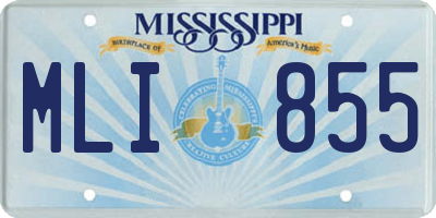 MS license plate MLI855