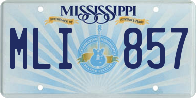 MS license plate MLI857