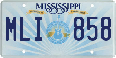 MS license plate MLI858