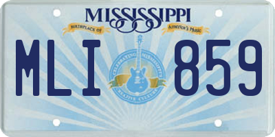 MS license plate MLI859