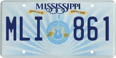 MS license plate MLI861
