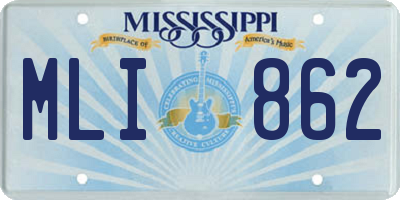 MS license plate MLI862