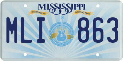 MS license plate MLI863