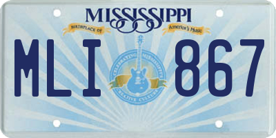 MS license plate MLI867