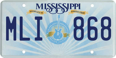 MS license plate MLI868