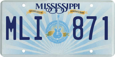 MS license plate MLI871