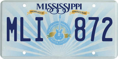 MS license plate MLI872