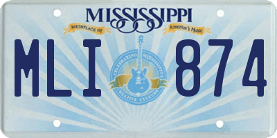 MS license plate MLI874