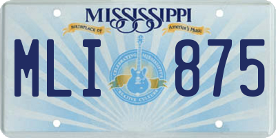 MS license plate MLI875