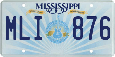 MS license plate MLI876