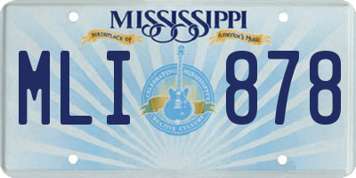 MS license plate MLI878