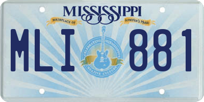MS license plate MLI881