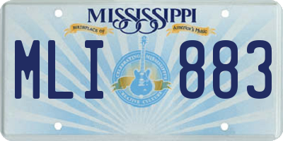MS license plate MLI883