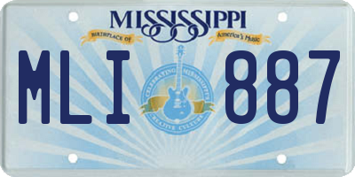 MS license plate MLI887