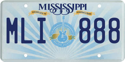 MS license plate MLI888
