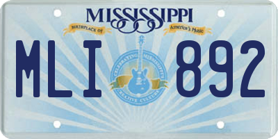 MS license plate MLI892