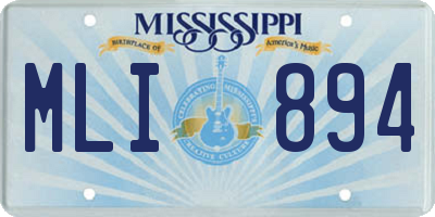 MS license plate MLI894