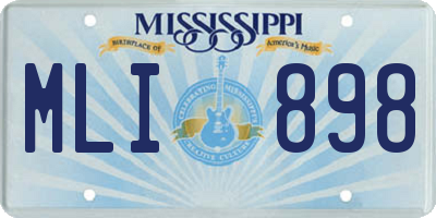 MS license plate MLI898