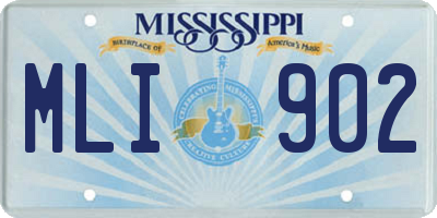 MS license plate MLI902