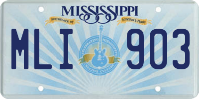 MS license plate MLI903